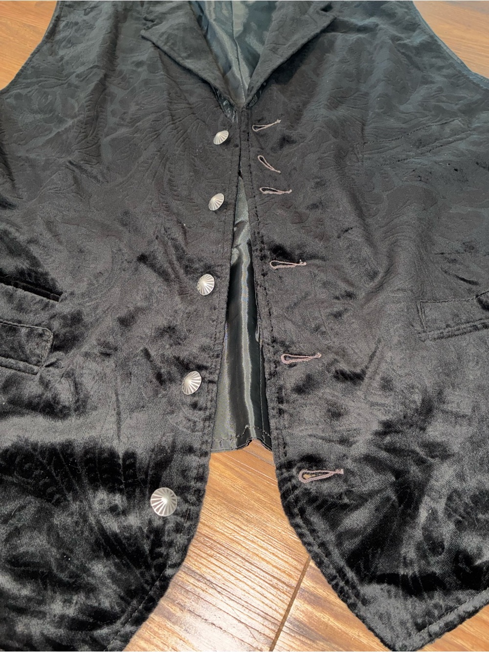 RRL Floral Flocked Velvet Notch-Lapel Vest - Picture 4 of 15